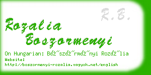 rozalia boszormenyi business card