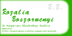 rozalia boszormenyi business card